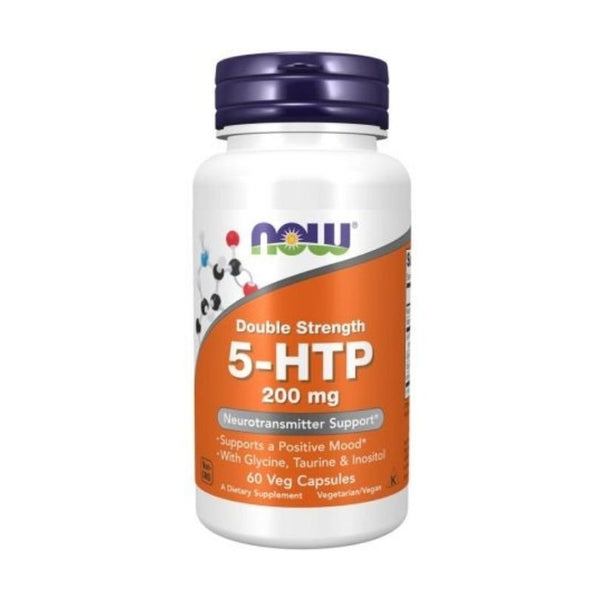 5 - HTP 200 mg with Glycine Taurine & Inositol (60 kapsulas) - Now Foods - Vitamins.lv