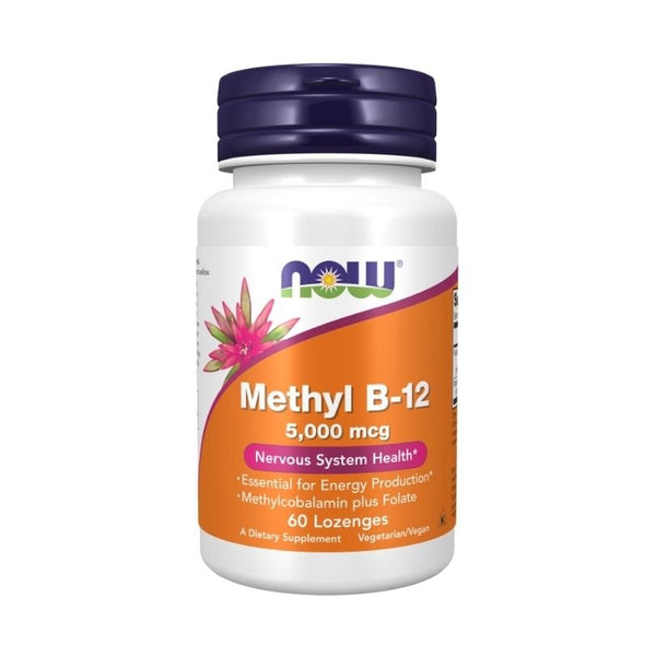 Methyl B12 5000 mcg (60 pastilas) - Now Foods - Vitamins.lv