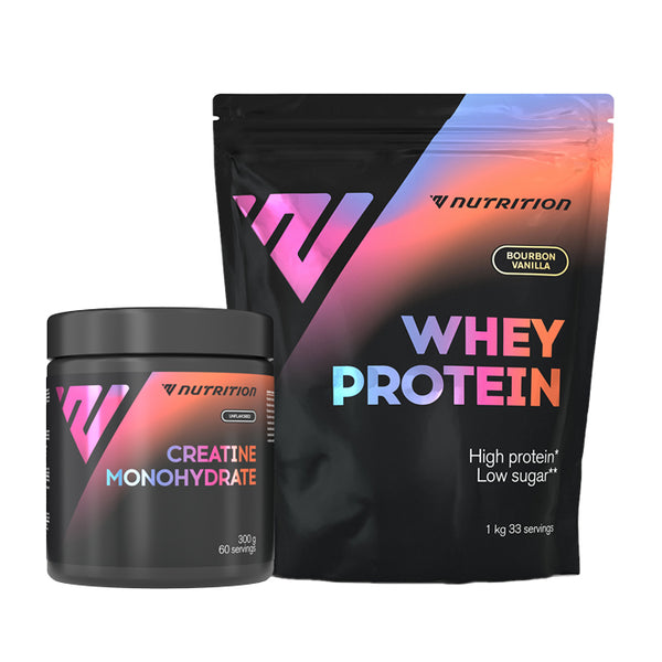 VNutrition komplekt Vadakuvalgupulber (1 kg) + Kreatiinmonohüdraat (300 g)